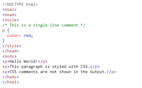 آموزش کامنت در CSS